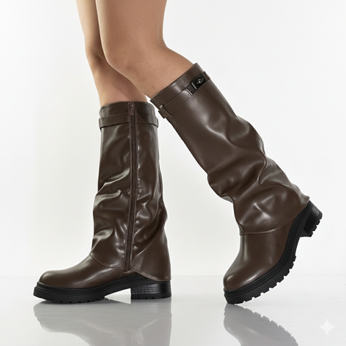 Botte marron pour femme